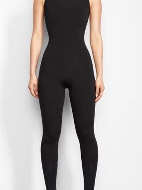 SKIMS Black Sculpting Fitted Jumpsuit